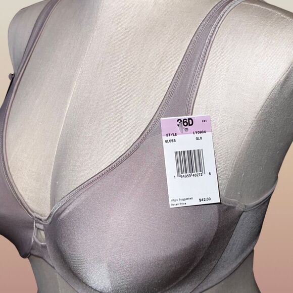 NWT Full Figure Hanes Lily Fit Nude Wired Bra Size 36D - Picture 4 of 7